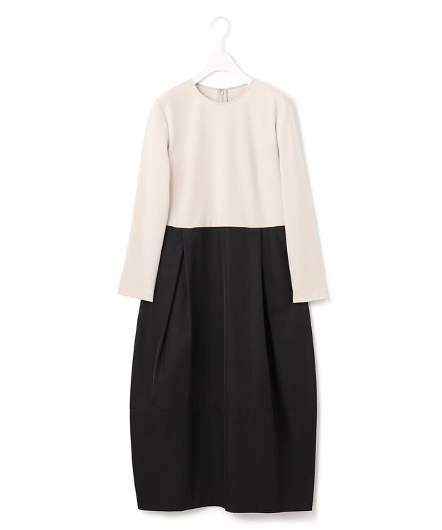 ICB L 【洗える】 メモリーコンビドレス トープ×ブラック系