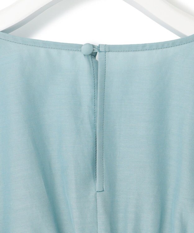 23区 【洗える】シアーコットンシルク シャーリング デザイン ブラウス セージ系