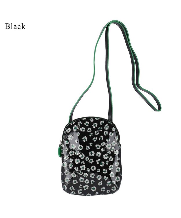 tsumori chisato CARRY グリッターフラワー ミニショルダーバッグ お財布ショルダー ブラック
