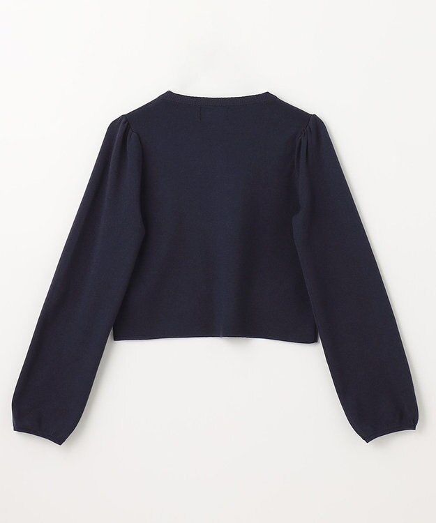 組曲 KIDS 【150-160cm】ラウンドカラー ニットジャケット ネイビー系