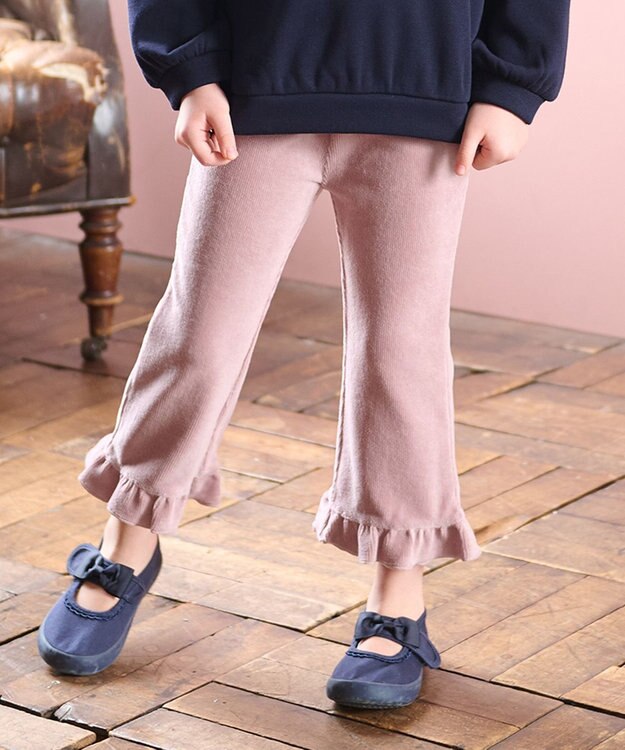 ANY KIDS カットコールフレアパンツ ピンクブラウン