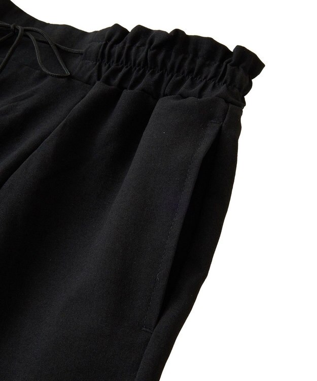 Green Parks 麻調合繊イージーパンツ Black