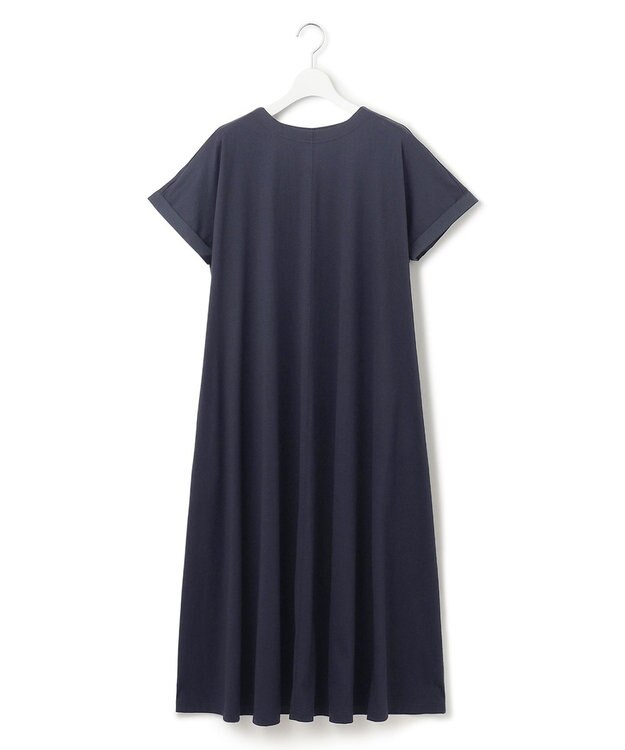 J.PRESS YORK STREET 【WOMEN】【SMOOTH JERSEY】ファブリックスリーブ ワンピース ネイビー系