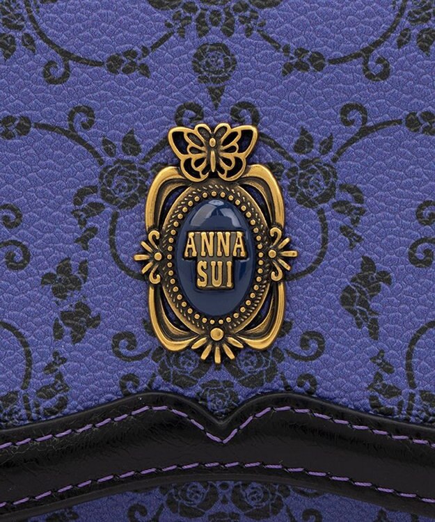 ANNA SUI リーブル 内Lファスナー二つ折り財布 パープル