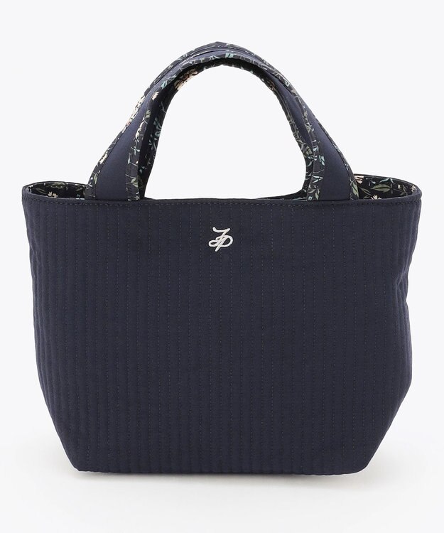 J.PRESS LADIES 【WEB限定カラーあり・リバーシブル】キルティング ミニトートバッグ ネイビー系