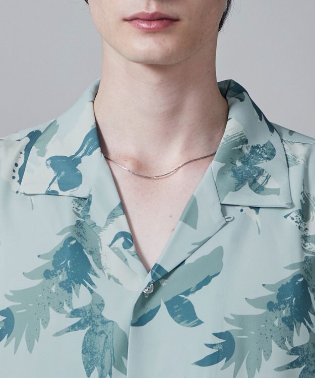 WEGO 【ユニセックス着用ITEM/MLサイズ展開】トロミアロハシャツ（S） サックス