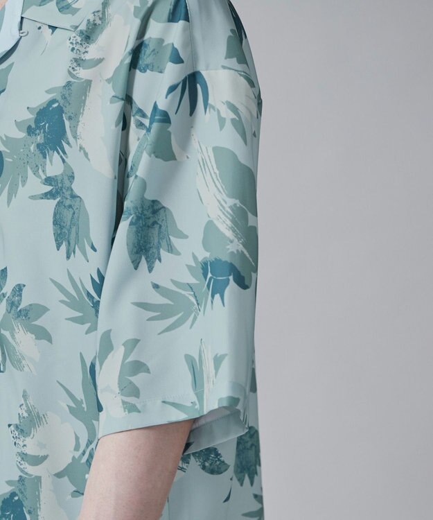 WEGO 【ユニセックス着用ITEM/MLサイズ展開】トロミアロハシャツ（S） サックス