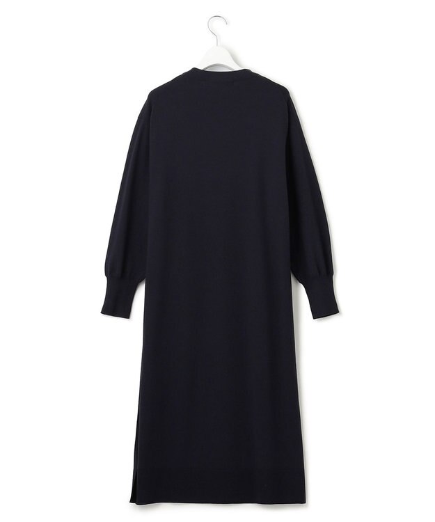 23区 【洗える】ヴィスコースストレッチ ストレート ニットワンピース ネイビー系