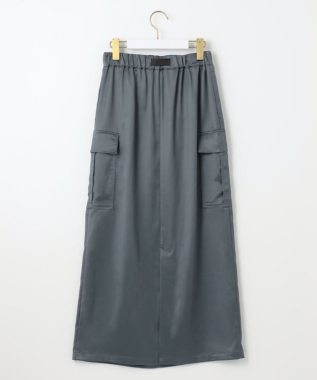 ANY SIS 【WEB・一部店舗限定】サテンカーゴ スカート グレー