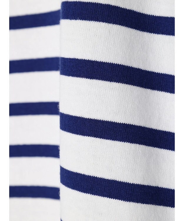 Green Parks ボーダーボートネック７分袖プルオーバー Blue