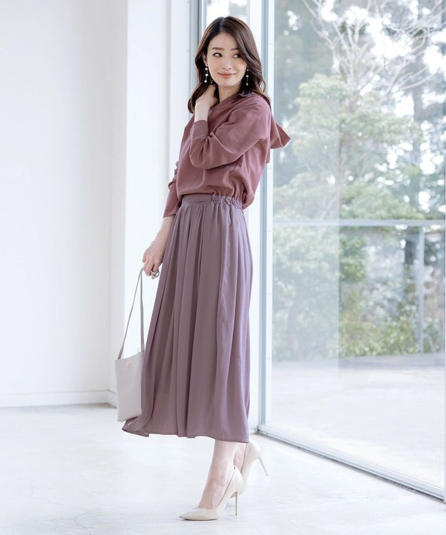 Tiaclasse L 【洗える】パーカードッキングワンピース ピンク×ライトピンク