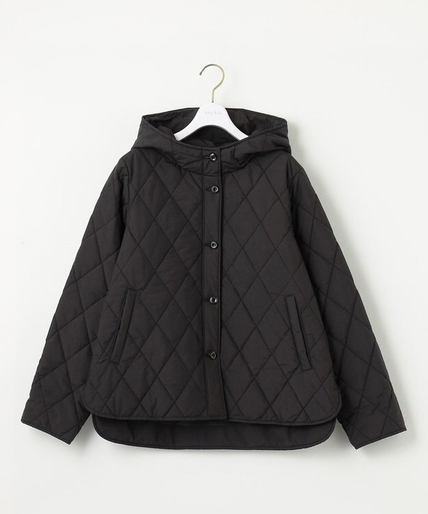 ANY SIS 【洗える】キルティングフーディ ブルゾン ブラック