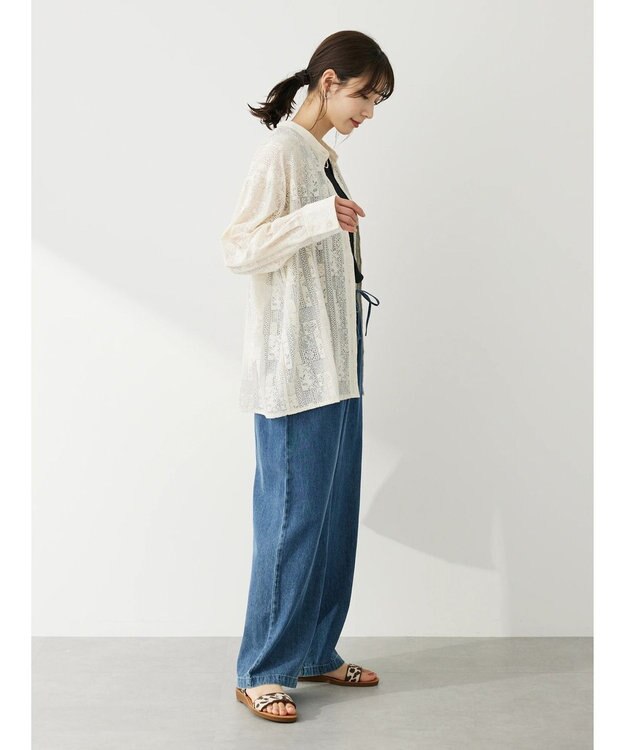 Green Parks 総レースシャツ Natural