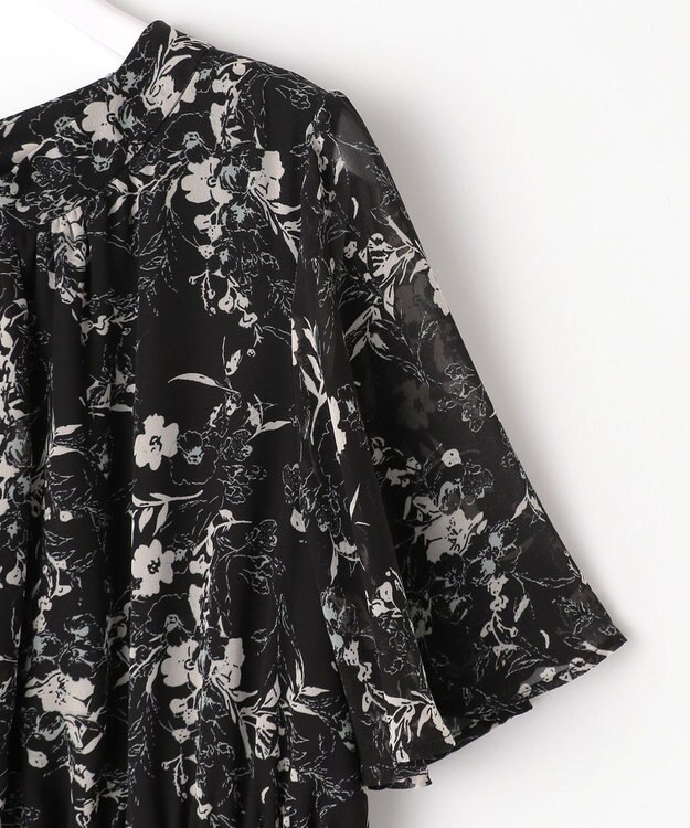 ANY SIS 【洗える】フラワープリント ワンピース ブラックベース