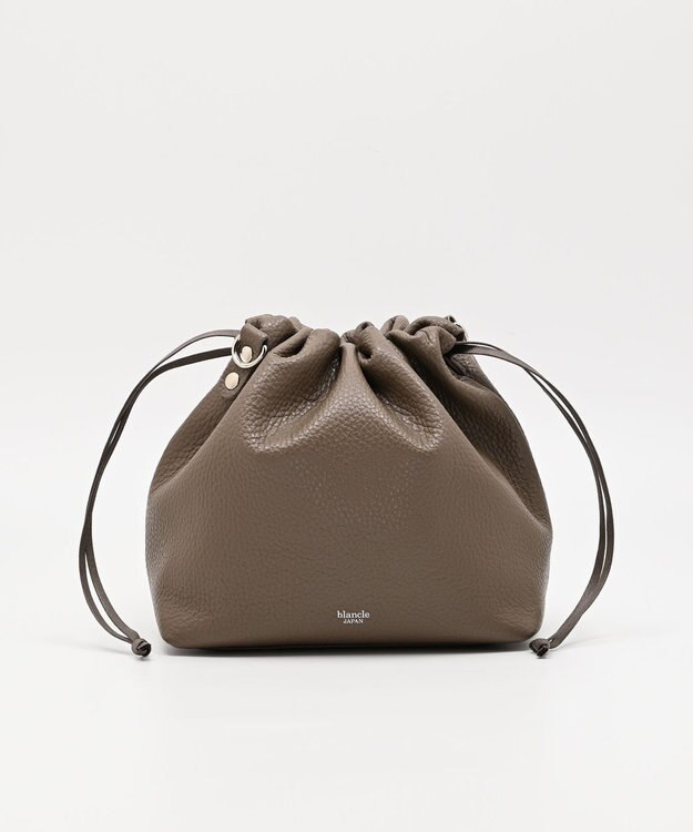 blancle シュリンクレザー ドローストリング2wayバッグ TAUPE