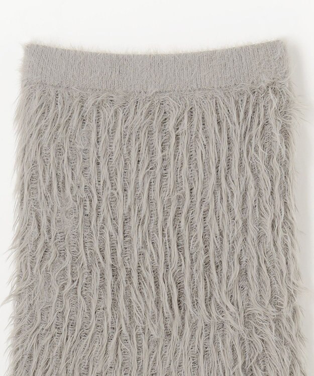 NAVE 【ReNAVE・洗える】メルティーシャギーニット スカート ライトグレー系