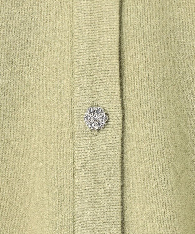 Feroux 【洗える】ビジューボタン2WAY カーディガン ライトグリーン系