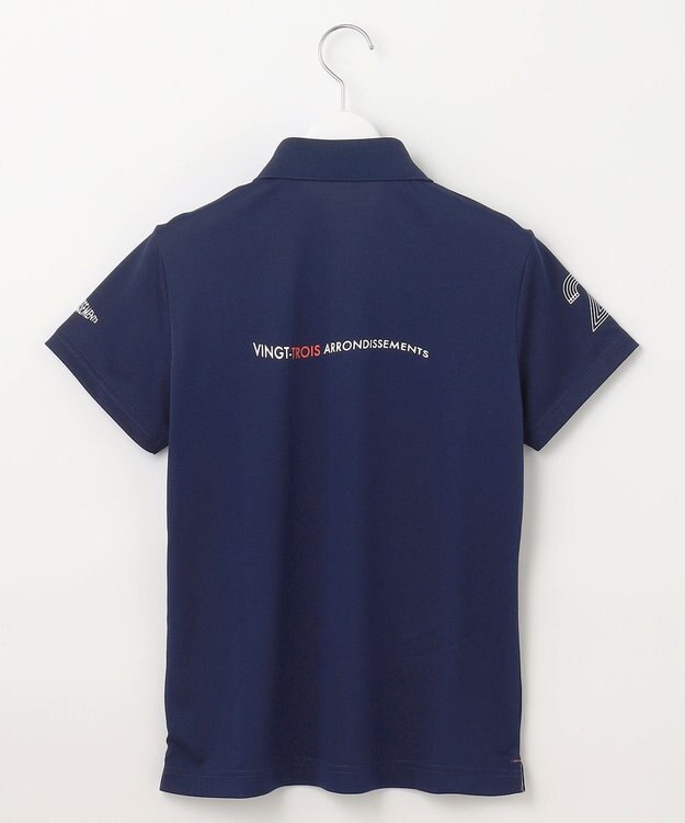 23区GOLF 【WOMEN】【吸水速乾/UVカット】グラフィカルポロシャツ ネイビー系