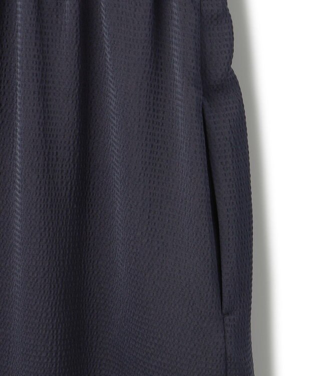 ICB 【洗える】 ストレッチハンマーサテン ノースリーブワンピース ネイビー系