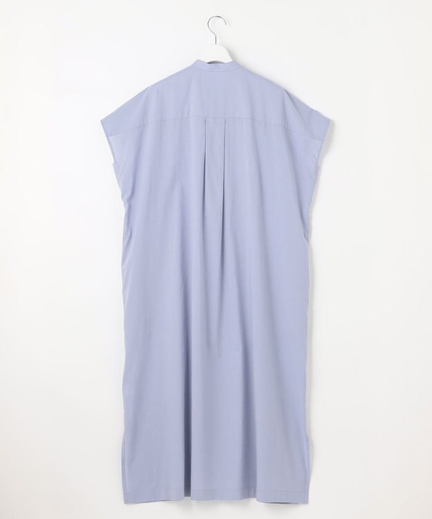 自由区 L 【洗える】ジオメトリックエンブロイダリーシャツ ワンピース ダルブルー系