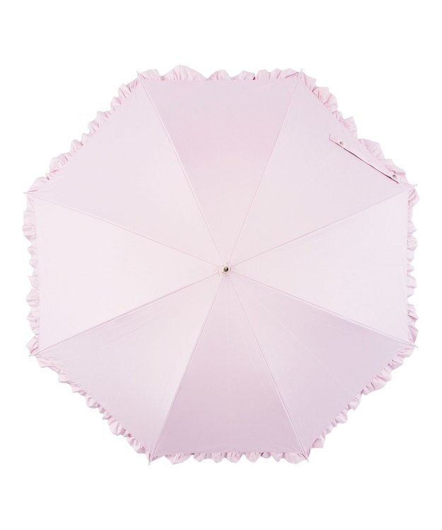 MOONBAT estaa 晴雨兼用 長傘 無地フリル 日傘 遮光 遮熱 UV ペールピンク