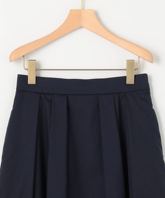 組曲 レースパネルプリント タックフレアスカート ネイビー系