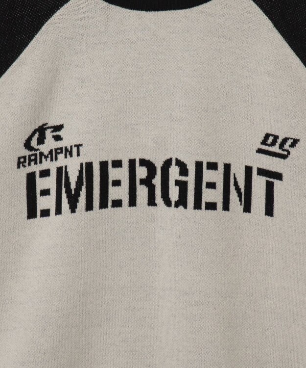 WEGO ゲームグラフィックラグランジャガードニット ブラック