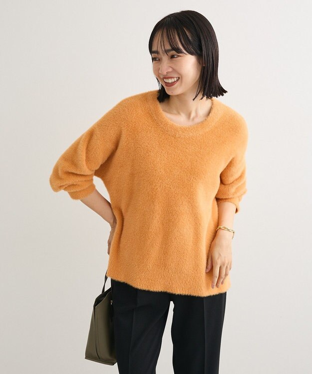 Green Parks シャギークルーネックニットプルオーバー Orange