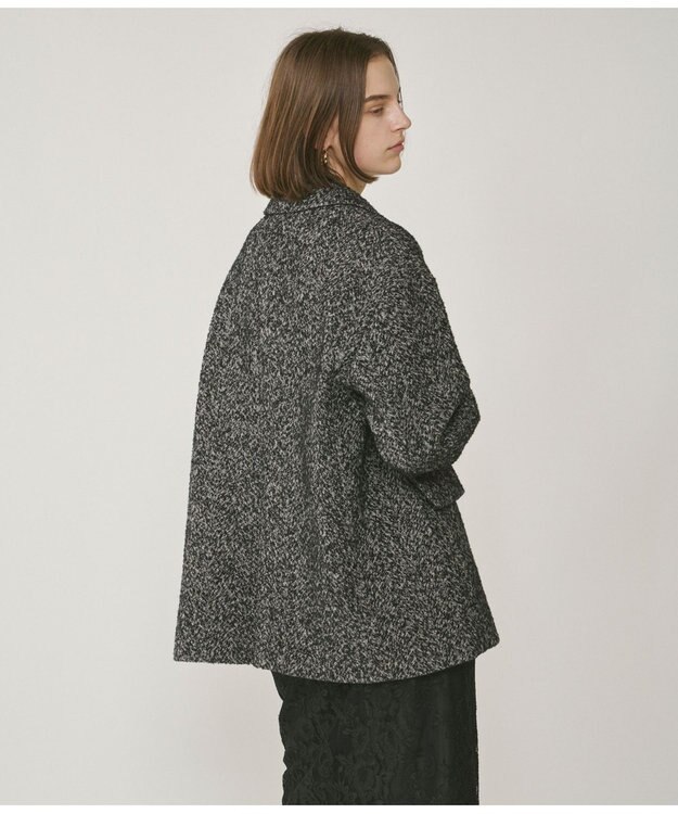 GRACE CONTINENTAL ヘリンボーンツイードジャケット ブラック