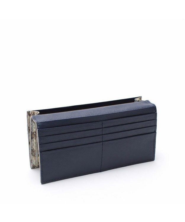 A.D.M.J. 【スネークレザー】アールデコモチーフロングウォレット ターコイズ