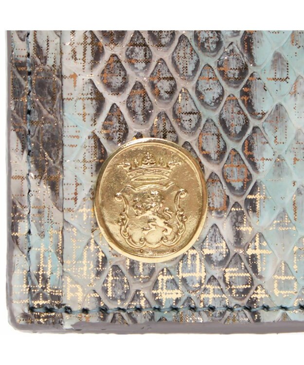 A.D.M.J. 【スネークレザー】アールデコモチーフロングウォレット ターコイズ