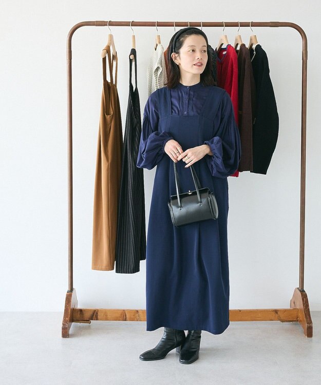 CRAFT STANDARD BOUTIQUE キナリノコラボ/タックジャンパースカート/24AW Navy