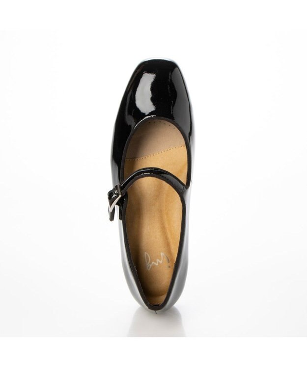 ing <ing>【WEB限定】ストラップフラットシューズ ブラックエナメル