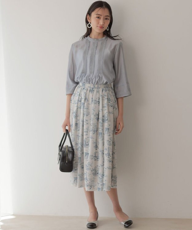 組曲 【先行予約】クラウドローン ブラウス ブルーグレー系