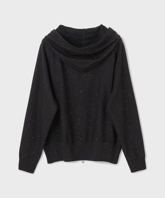 GRACE CONTINENTAL スパンコールニットパーカー ブラック
