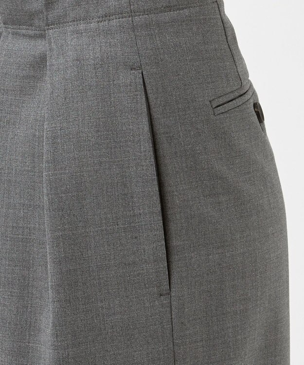 23区 【エステータ】ウールトロドライストレッチ タックワイドパンツ グレー