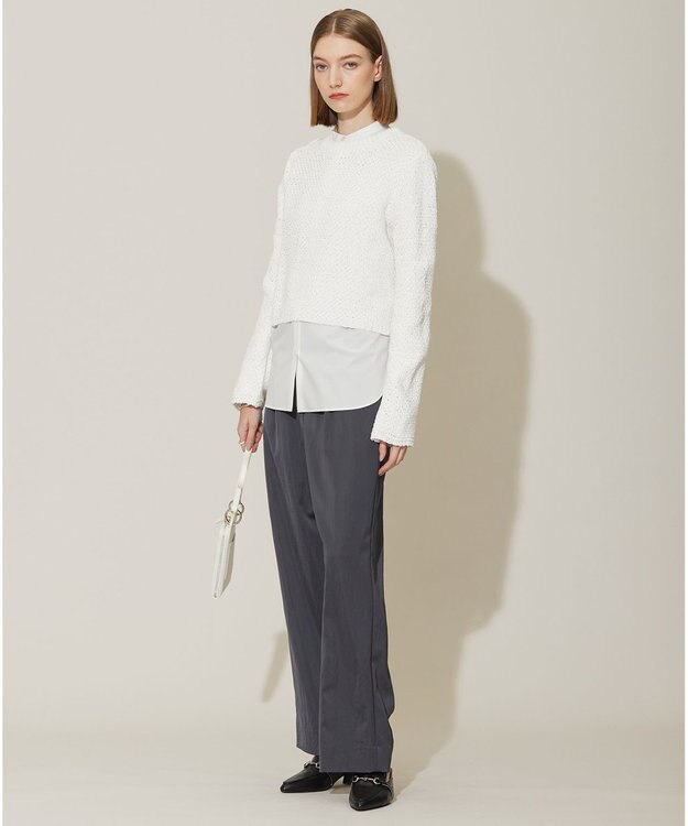 ICB 【洗える】スエードテープヤーン プルオーバー オフホワイト系