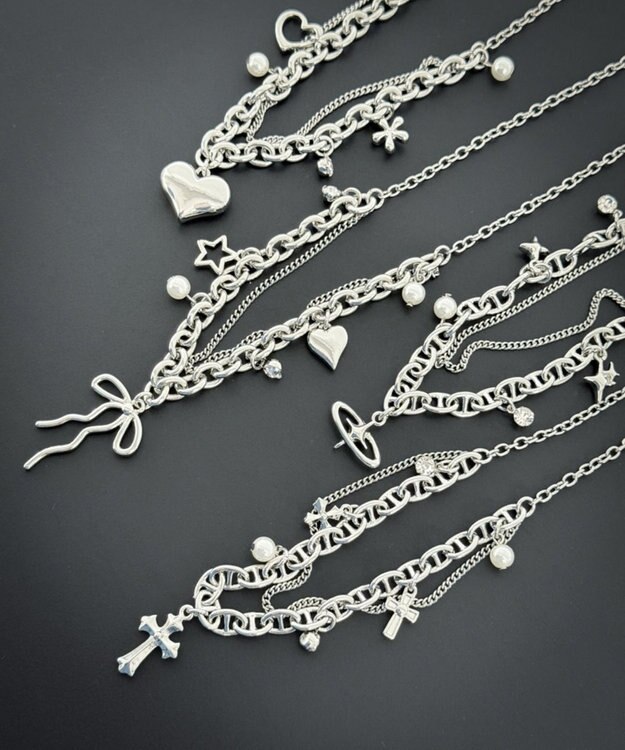 WEGO Lマルチチャームダブルネックレス 柄2