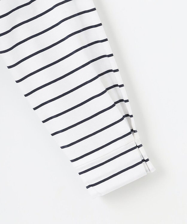 J.PRESS LADIES S ベーシックジャージー ボーダー ロングＴシャツ カットソー ホワイト系1