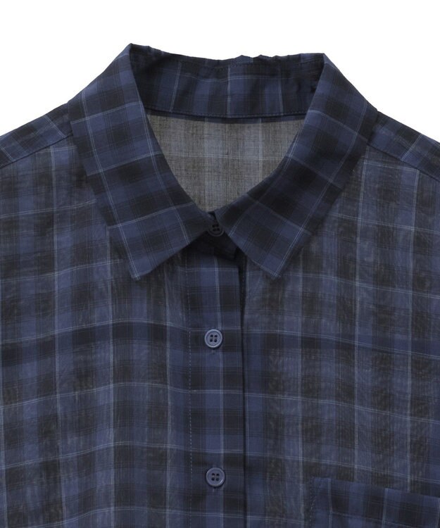 AMERICAN HOLIC シアーチェック柄オーバーシャツ Check Blue