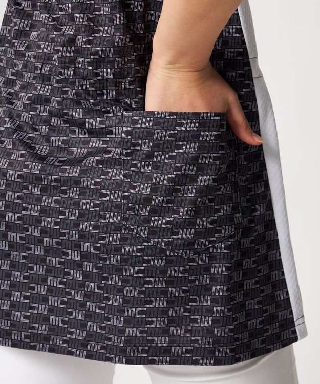 FILA GOLF／marie claire 【Marie claire sports】ロゴ柄ハーフジップチュニック ブラック