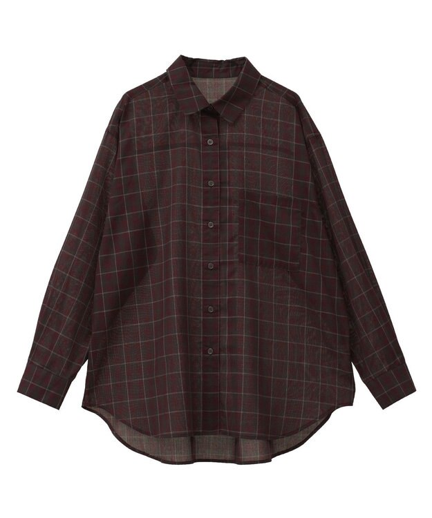 AMERICAN HOLIC シアーチェック柄オーバーシャツ Check Red