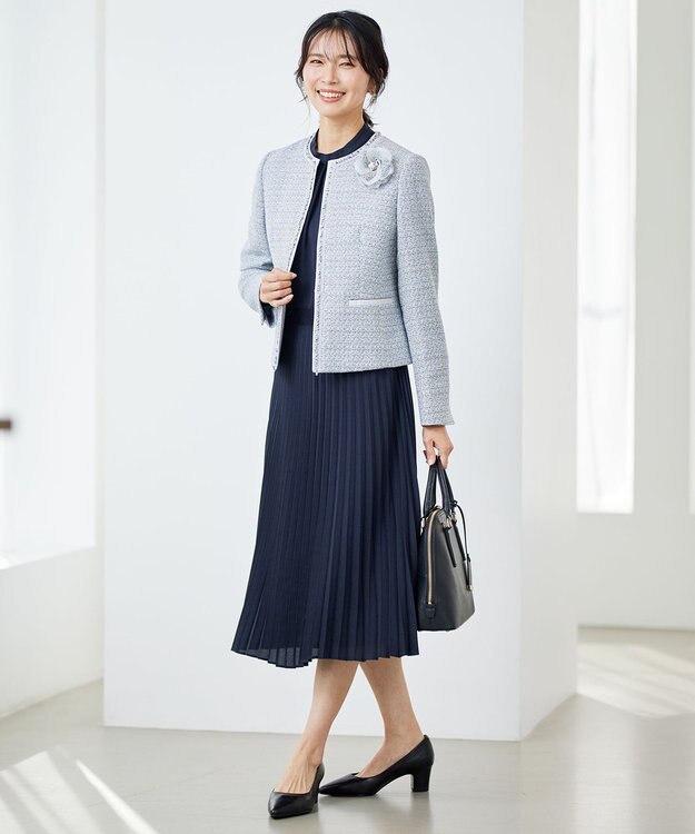 23区 ライトシャイン コサージュ スカイブルー系