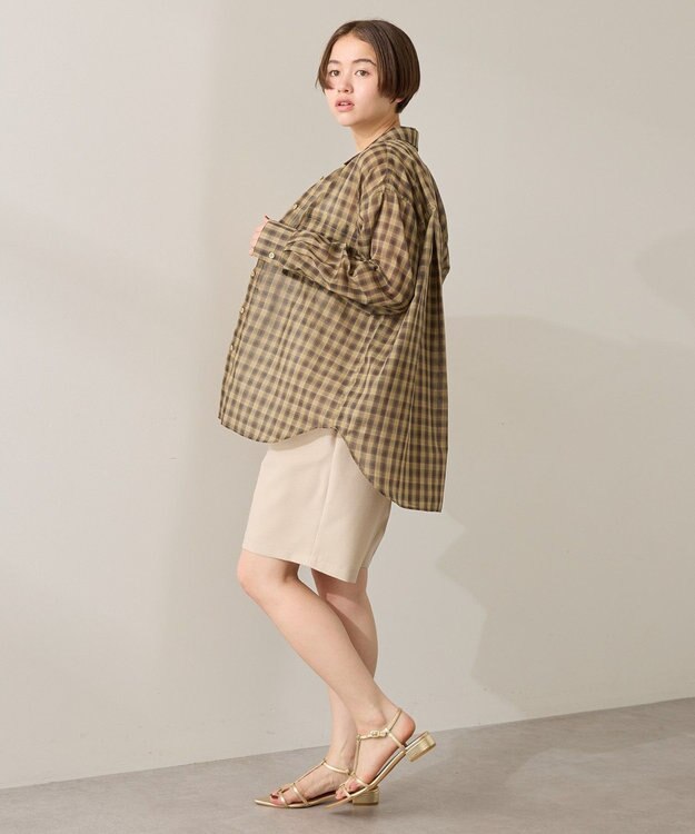 AMERICAN HOLIC シアーチェック柄オーバーシャツ Check Yellow