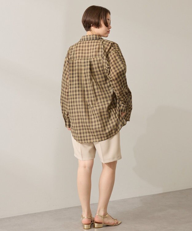 AMERICAN HOLIC シアーチェック柄オーバーシャツ Check Yellow