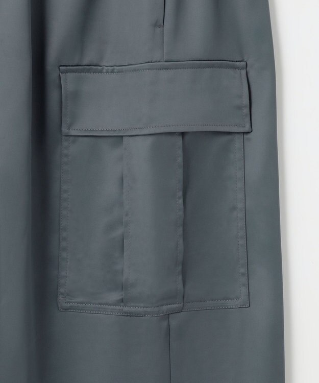 ANY SIS 【WEB・一部店舗限定】サテンカーゴ スカート グレー