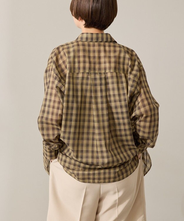 AMERICAN HOLIC シアーチェック柄オーバーシャツ Check Yellow