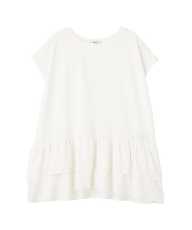 earth music&ecology 【接触冷感】ラッフルヘムプルオーバー Off White