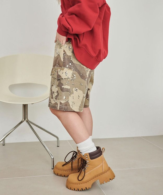 WEGO ヴィンテージウォッシュカーゴハーフパンツ 柄2