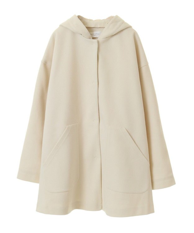 Green Parks フード取り外しハーフコート Ivory